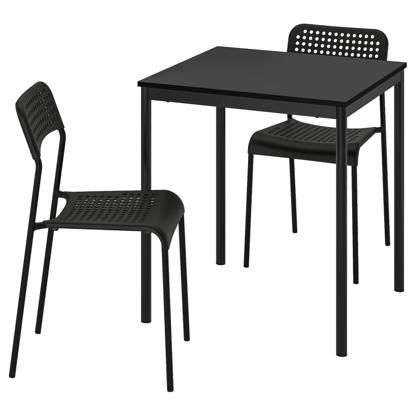 SANDSBERG / ADDE Table and 2 chairs, black/black, 67x67 cm - IKEA