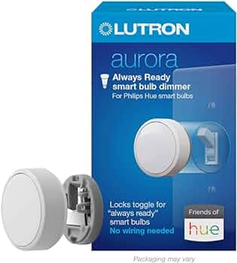Lutron Aurora Smart Bulb Dimmer Switch | for Philips Hue Smart Bulbs | Z3-1BRL-WH-L0 | White