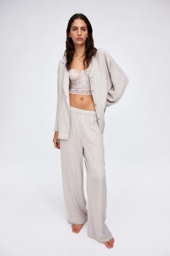 Pyjama avec chemise et pantalon - Grège clair - FEMME | H&M FR