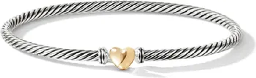 Cable Collectibles® Heart Bracelet with 18K Gold, 3mm