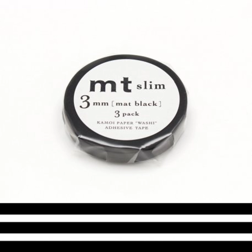 Masking tape / 3 rouleaux ultra-fins noir mat 3mm - masking tape