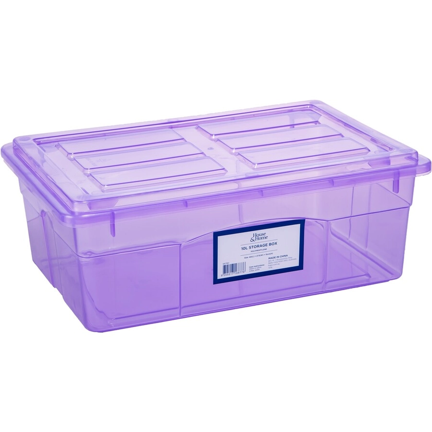 House & Home Pop Colour 10L Storage Box - Purple | BIG W