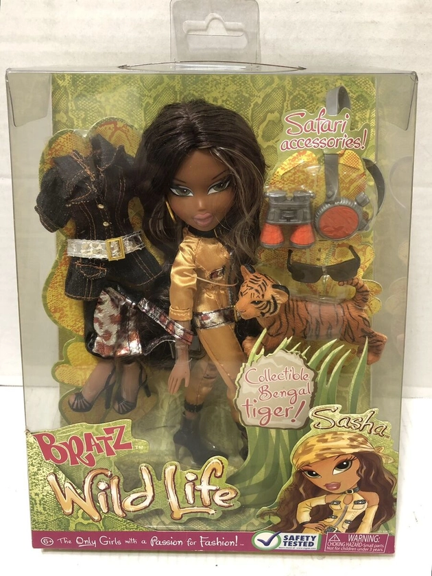 Bratz Wildlife SASHA Doll with Bengal TIGER and SAFARI Accessories - BRAND NEW