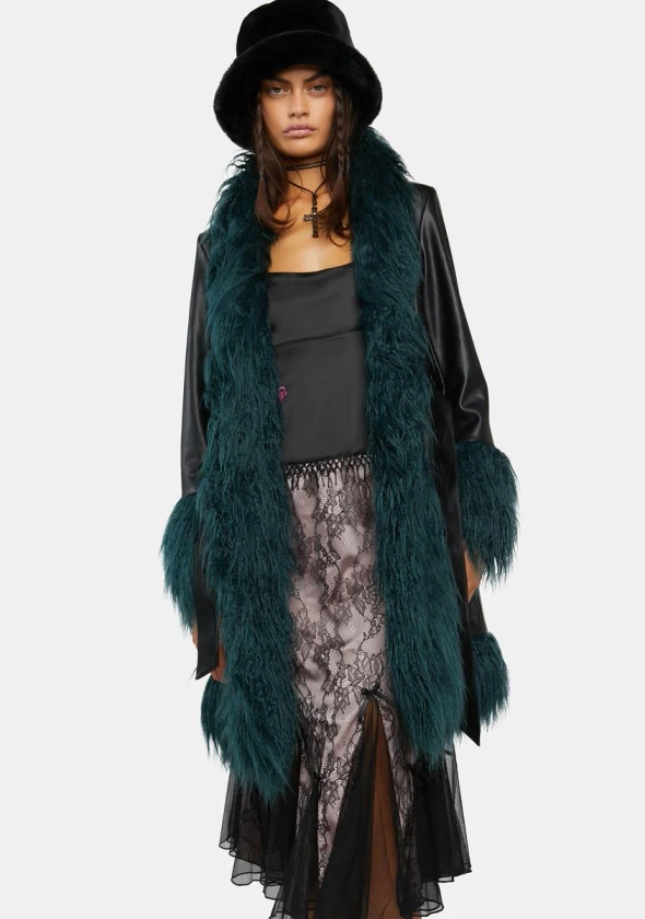 Delia's Faux Fur Coat - Black