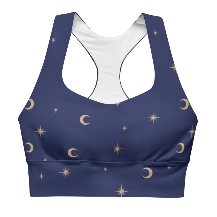 Celestial Print (Navy) Longline Sports Bra