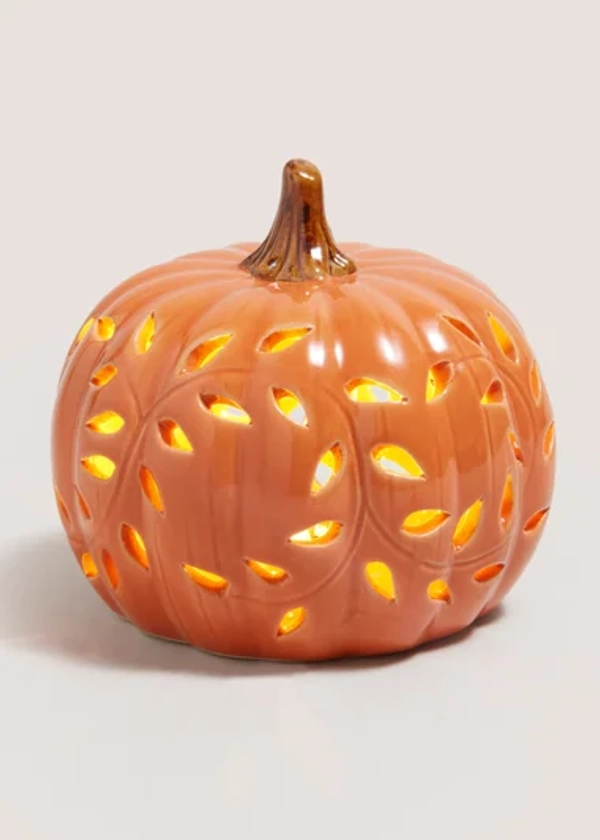 Orange LED Cut Out Pumpkin Ornament (12.5cmx12.5cmx11cm)