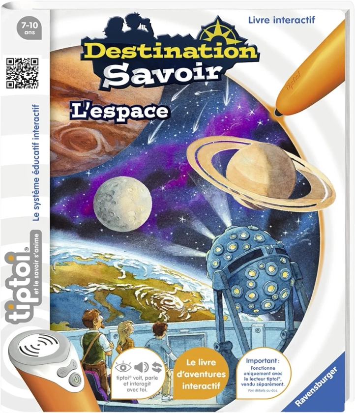 Ravensburger - Livre d'aventure interactif tiptoi - Destination savoir L'espace - Jeux électroniques éducatifs sans écran et en français - A partir de 7 ans - 00679