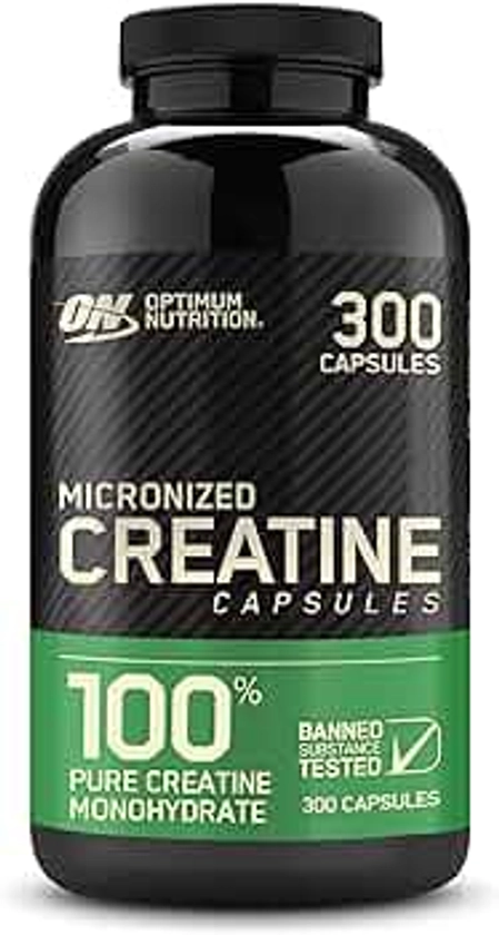 Optimum Nutrition Micronized Creatine Monohydrate Capsules, Keto Friendly, 2500mg, 300 Capsules (Packaging May Vary)