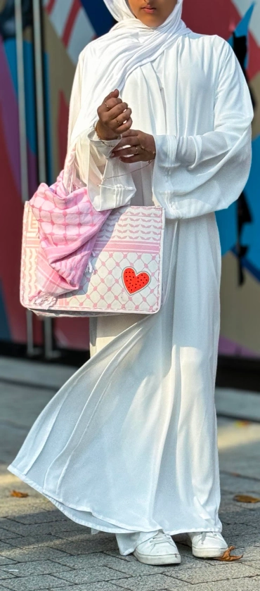 Limited Edition Baby Pink Keffiyeh Bag by Bubble Girl - Support Palestine Charities