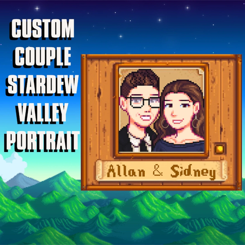 Custom Couple STARDEW VALLEY Portrait, Personalized Couple Stardew Valley Poster, Couple Custom Pixel Art Portrait, Couple Pixel Poster - Etsy Australia