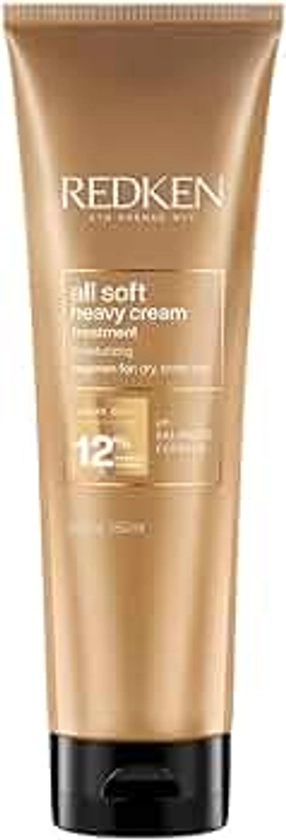 REDKEN, Masque Hydratant pour Cheveux Secs & Sensibilisés, Protéines & Huile d'Argan, All Soft Heavy Cream, 250 ml