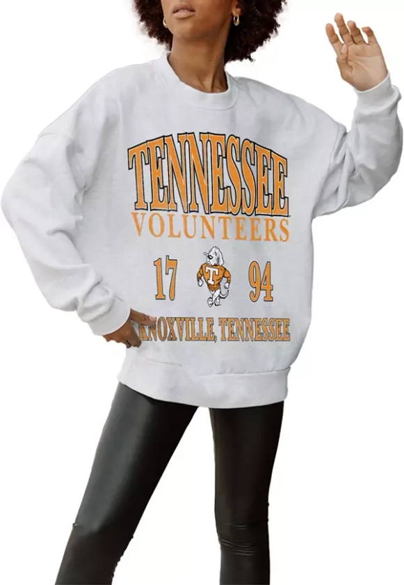 Gameday Couture Women's Tennessee Volunteers White Vintage Vibe Crew Pullover Sweatshirt