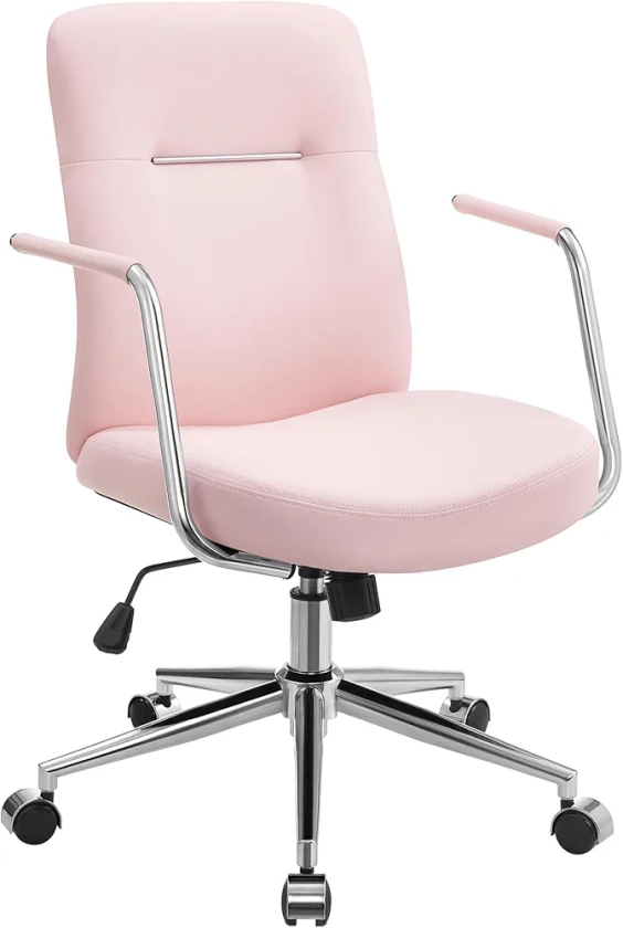 SONGMICS Chaise de Bureau Pivotante, Fauteuil Ergonomique, Surface en PU Facile à Nettoyer, Hauteur Réglable, Dossier Confortable, Assise Incurvée, Capacité 150 kg, Rose Bonbon OBG031P01 : Amazon.fr: Cuisine et Maison