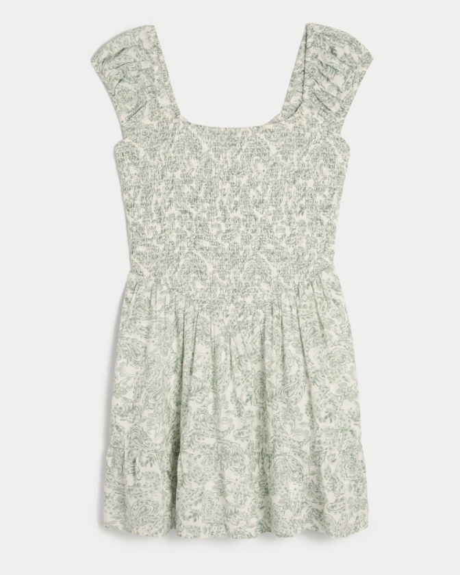 Women's Smocked V-Waist Mini Skort Dress | Women's Dresses & Rompers | HollisterCo.com