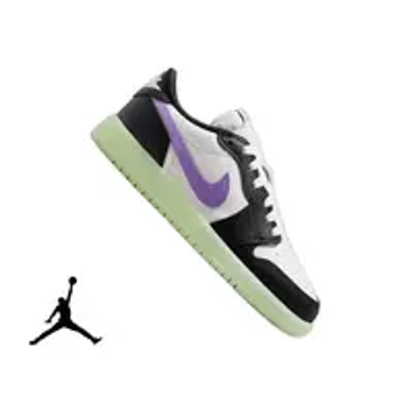 Jordan 1 Retro Low OG "Black Raspberry" Grade School Kids' Shoe