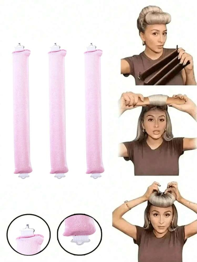 3pcs/Set No-Heat Hair Curler Kit - Foam Hair Curlers, Hair Ties, Sleep Styling Soft Rollers For Women