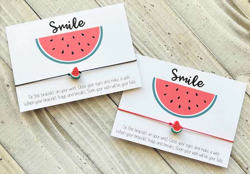 Smile Watermelon wish bracelet cadeau de motivation avec un bracelet de souhait de perle de pastèque