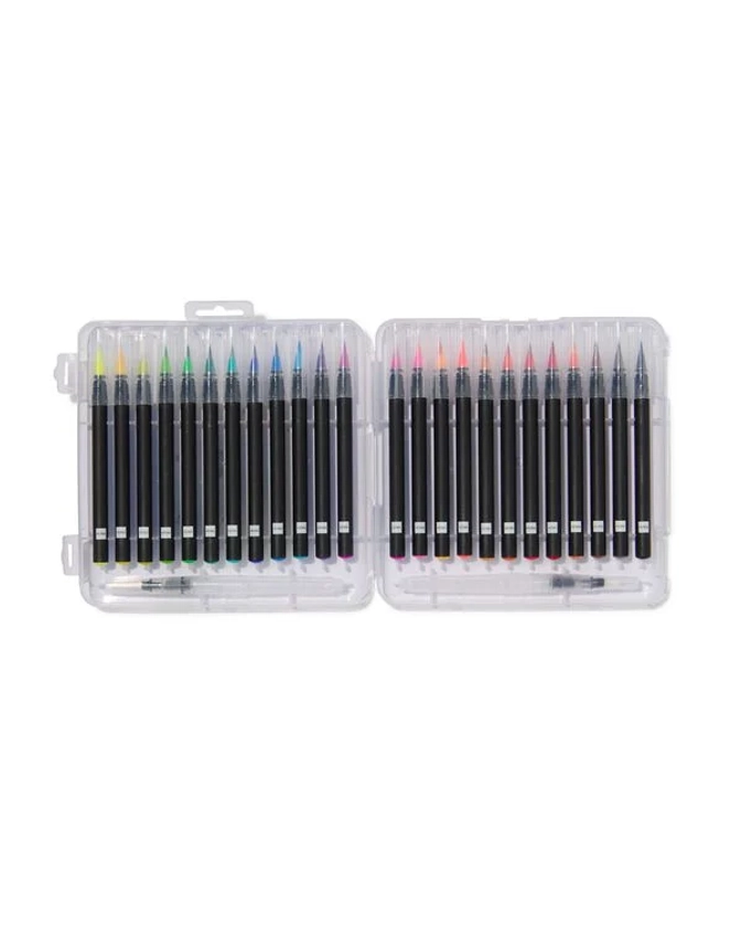 26 stylos pinceaux + pinceaux à eau rechargeables