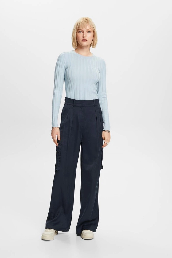 ESPRIT – Pantalon cargo à jambes larges et taille haute sur notre boutique en ligne