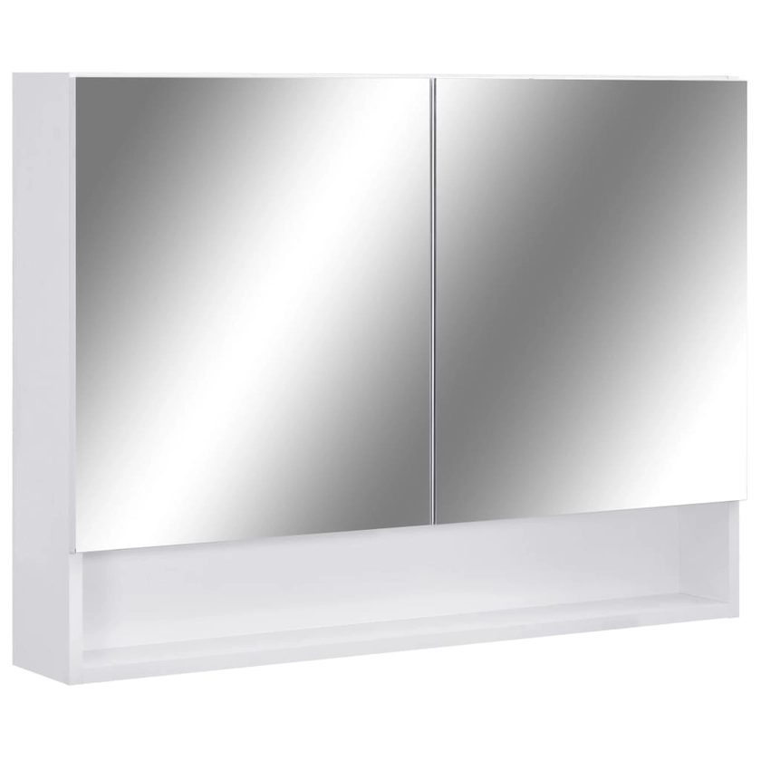 vidaXL Badkamerspiegelkast LED 80x15x60 cm MDF wit | vidaxl-be