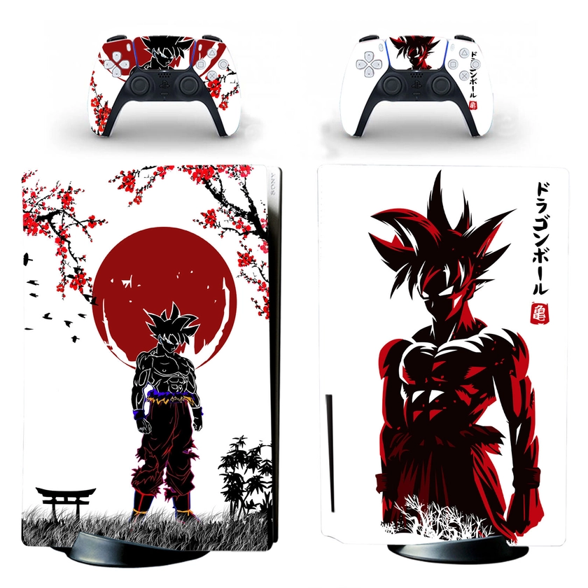 Super Goku Dragon Ball Z Stickers for PS5 Standard Disc Digital Console Skin Set