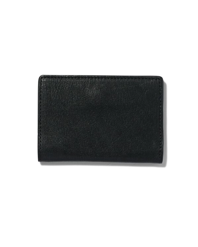 portemonnaie pliant avec fermeture aimantée cuir noir RFID 7x10.5 - HEMA
