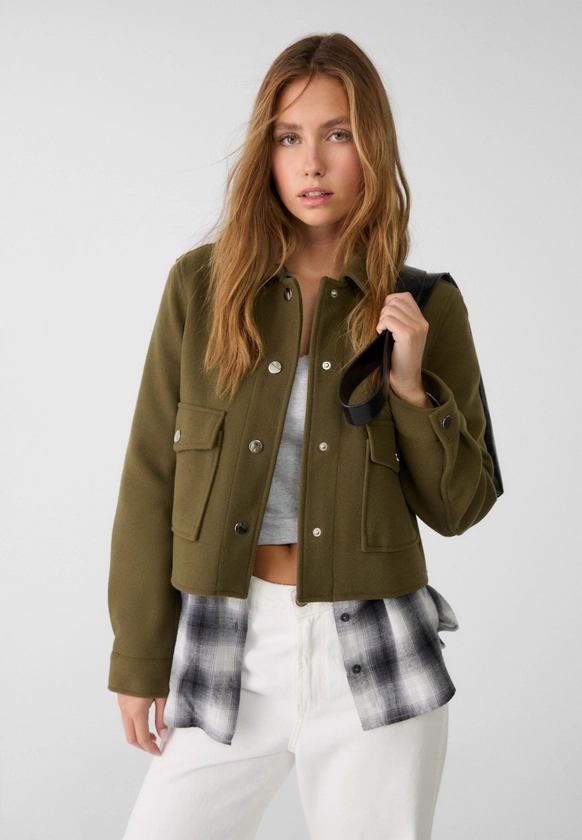 Soft short jacket - Women's Jackets | Stradivarius Italy