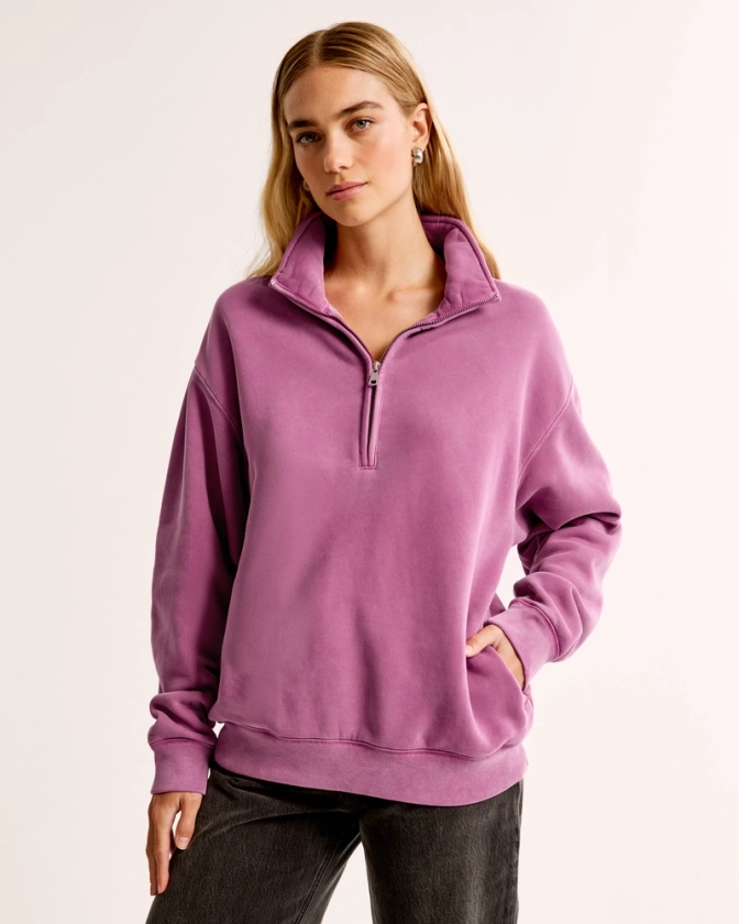 Women's Essential Vintage Sunday Half-Zip | Women's Tops | Abercrombie.com