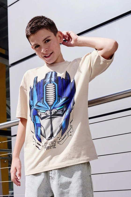 Stone 100% Cotton Transformers Licensed T-Shirt (3-16yrs)