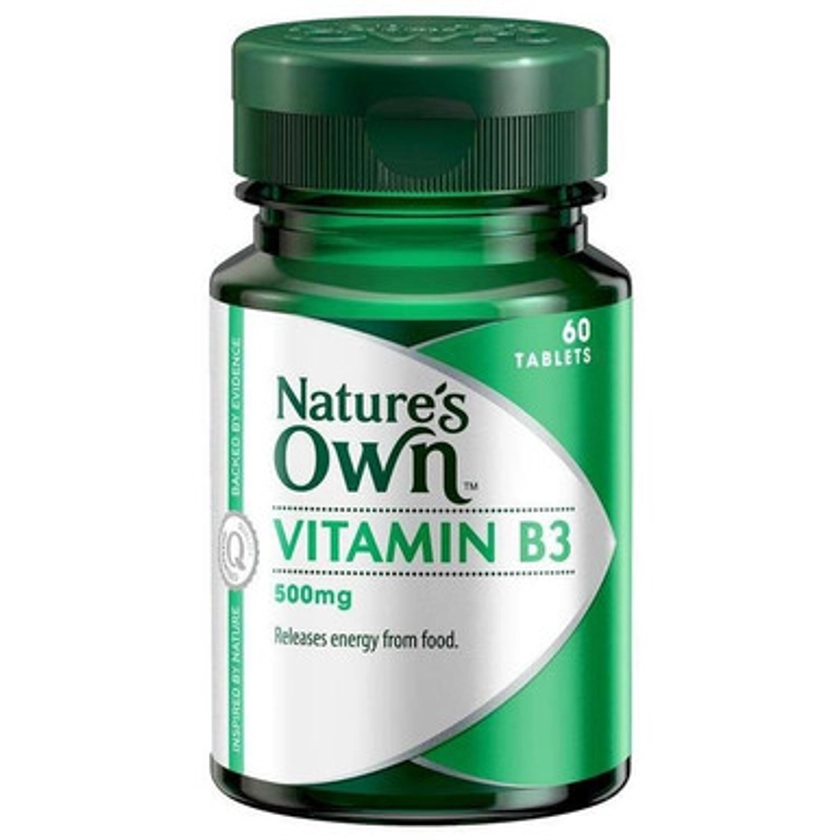 Nature's Own Vitamin B3 500mg x 60 TABS