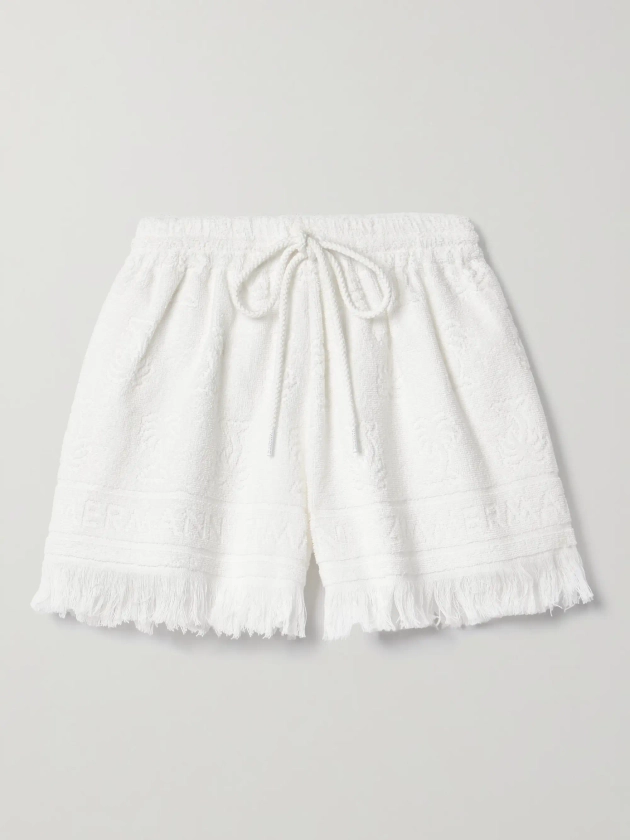 ZIMMERMANN Alight fringed cotton-terry jacquard shorts | NET-A-PORTER