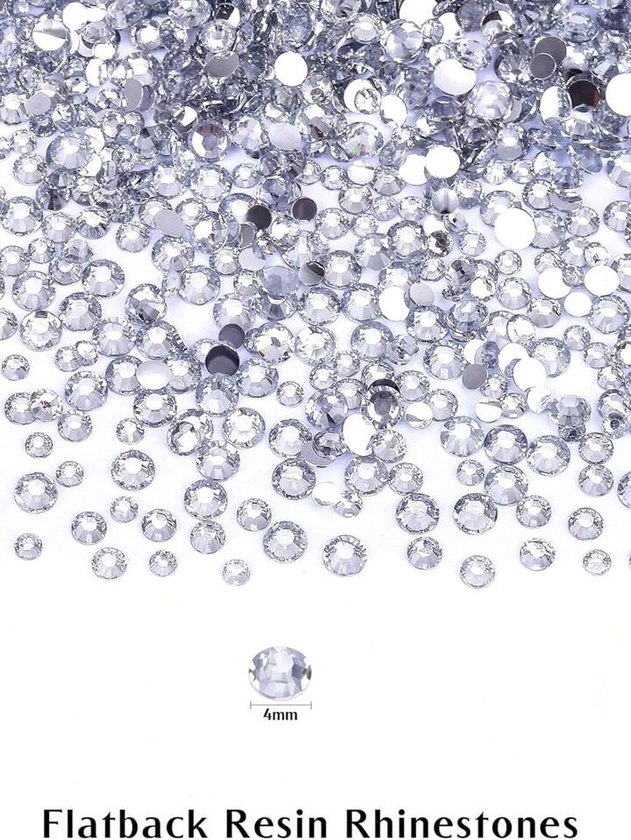 1000/2000 Pièces/Sac de strass de mode rétro en résine de cristal de 4mm pour la décoration artisanale de bijoux Nail Art, décoration d'artisanat