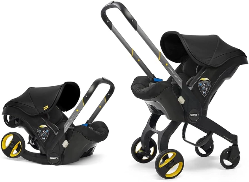 Doona+ Baby Car Seat & Travel Stroller Nitro Black - Convertible 0+ Car Seat and Pram with 5 Point Safety Harness - Ergonomic Pushchair and Travel System - ISOFIX Base Sold Separately : Amazon.co.uk: Baby Products