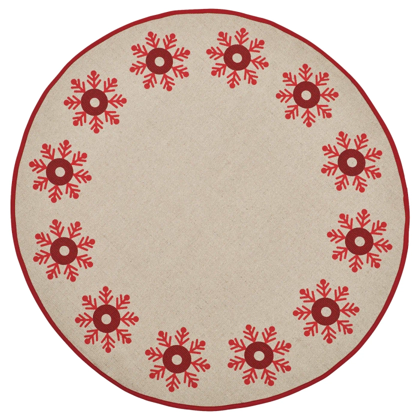 VINTERFINT Christmas tree mat - natural/red 100 cm