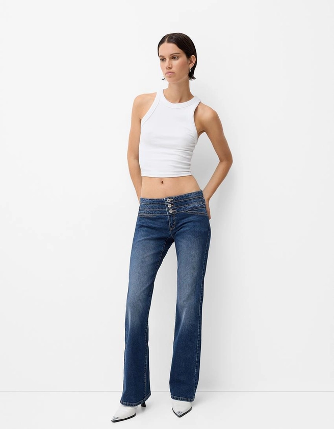 Jean bootcut boutons - Femme