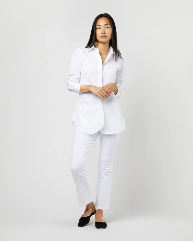 Boyfriend Shirt in White Poplin