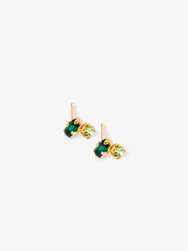 Boucles d'oreilles Adam cristaux vert