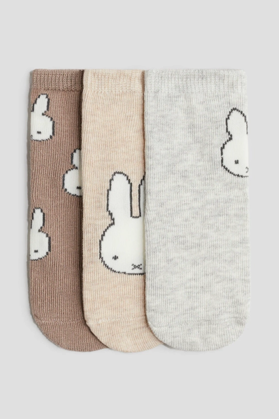 3-pack motif-detail socks - Beige/Miffy - Kids | H&M GB