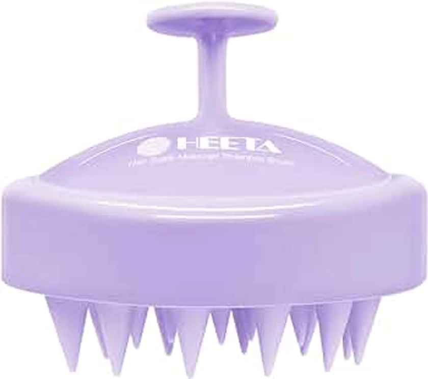 HEETA Hair Scalp Massager, Scalp Scrubber with Soft Silicone Bristles for Hair Growth & Dandruff Removal, Hair Shampoo Brush for Scalp Exfoliator, Light Purple