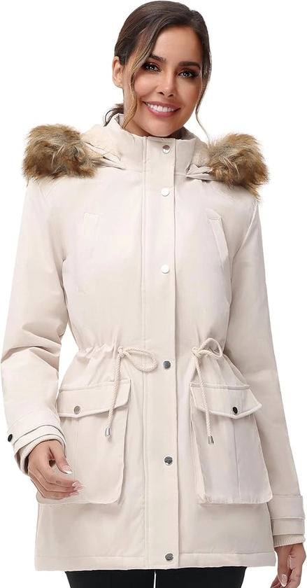 ANOTHER CHOICE Women's Winter Coat Hooded Parka Coat Warm Fleece Lined Winter Coats