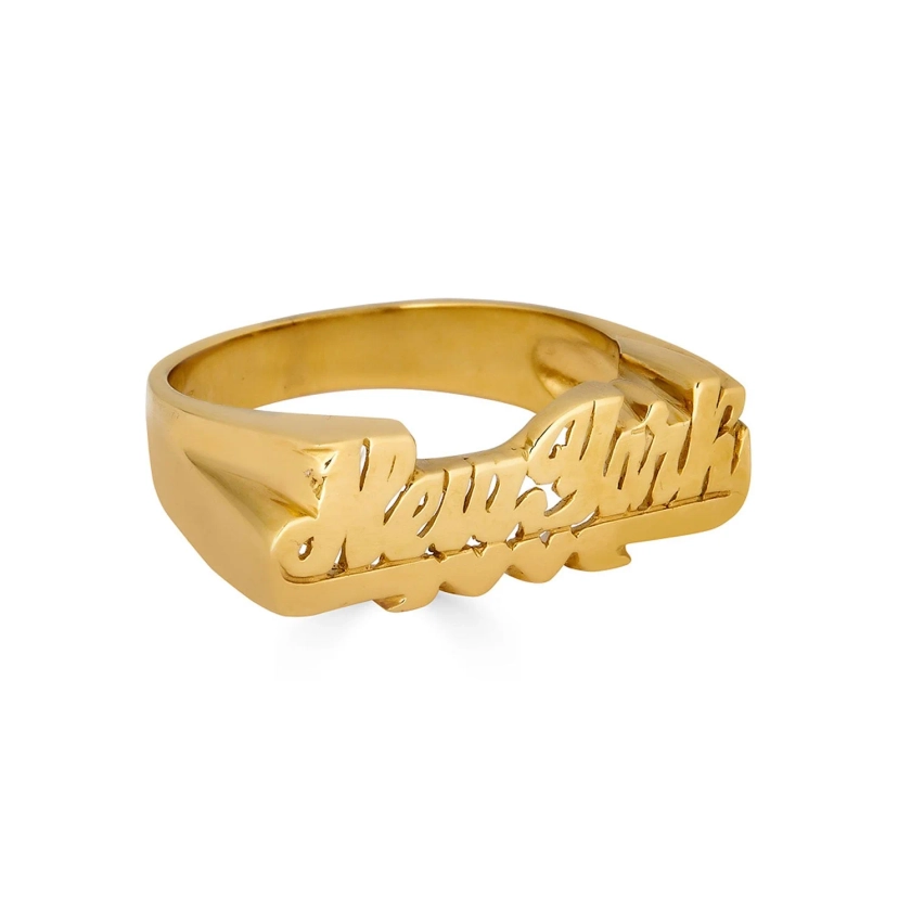 Script Nameplate Ring | NUNCHI