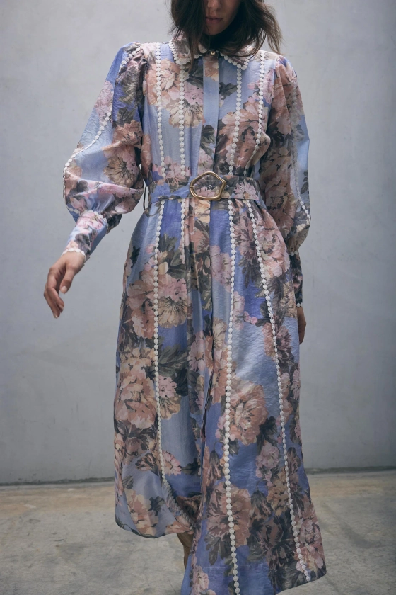 Ava Trim Detail Dress - Soft Floral | DECJUBA
