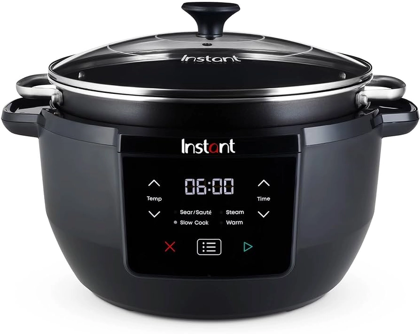 Instant Superior Slow Cooker - Digital Slow Cooker with Steamer, Sauté, Sear, Reheat and Keep Warm Functions, Removable Dishwasher Safe Pot - Up to 10 Portions, 7.1L Capacity