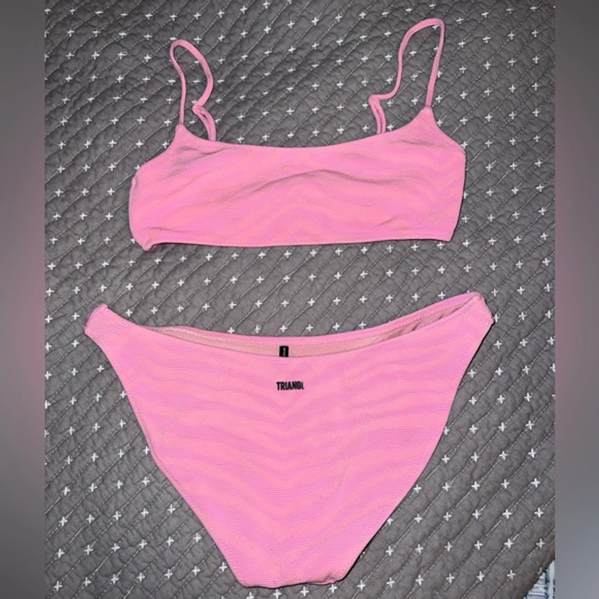 Triangl bikini. Pink zebra. Size s top. Size m bottom