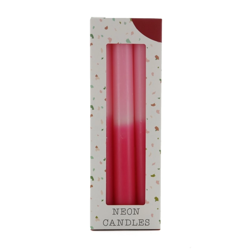 Set de 3 bougies à bâtons couleur rose et rouge - Palais du Rosaire