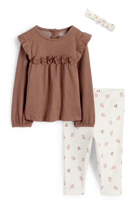 Petites fleurs - ensemble bébé - 3 pièces | E-Shop C&A