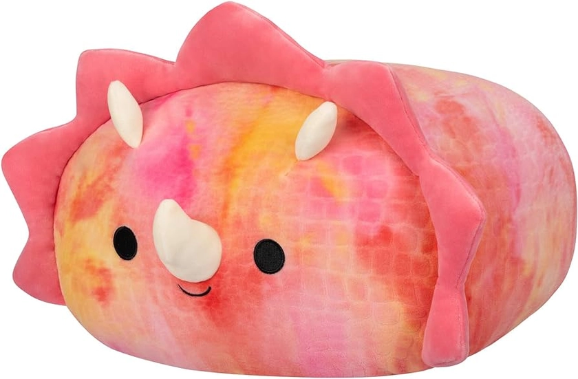 Squishmallows Stackables 12-Inch Trinity Pink Triceratops - Medium-Sized Ultrasoft Official Kelly Toy Plush