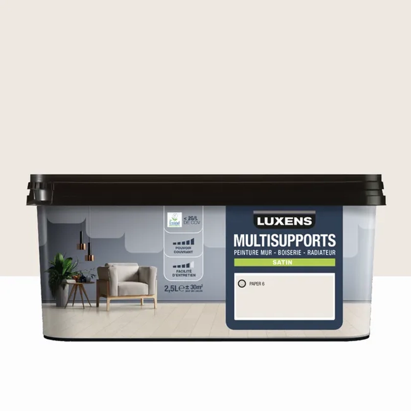 Peinture mur, boiserie, radiateur paper 6 satin LUXENS , 2.5l