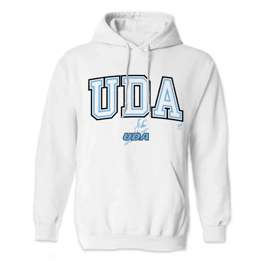 UDA Basic Hooded Sweat - YL / White - Varsity Shop