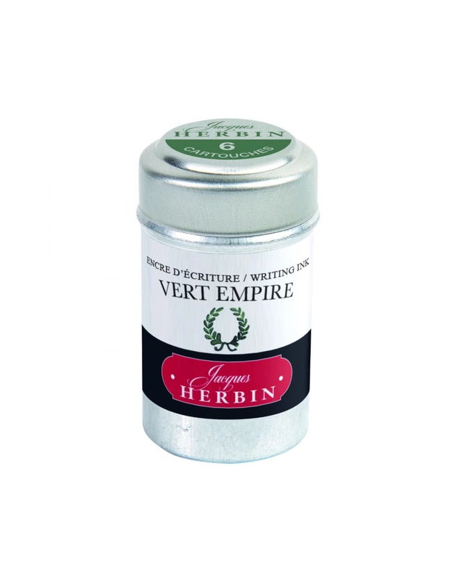 Encre Jacques Herbin - Vert Empire - Boite 6 cartouches
